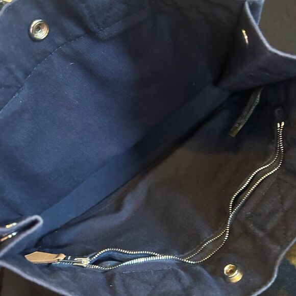 Hermes Dark Blue and Dark Green Tote Bag Good Condition - Picture 9 of 10
